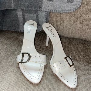 Christian Dior White Sandal Heels